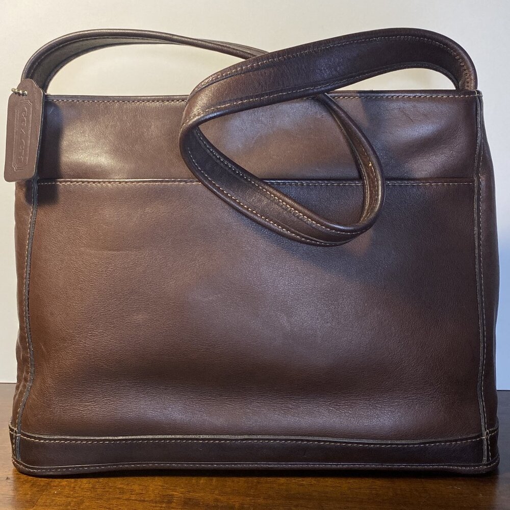 Vintage Coach Bleecker 9310 Brown Leather Satchel Tote Shoulder Bag